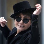 Yoko Ono poses during the opening of her exhibition "half-a-wind show" at the Schirn Kunsthalle in Frankfurt am Main, central Germany, February 14, 2013. The exhibition runs from February 15 till May 12, 2013. AFP PHOTO / DANIEL ROLAND        (Photo credit should read DANIEL ROLAND/AFP/Getty Images)